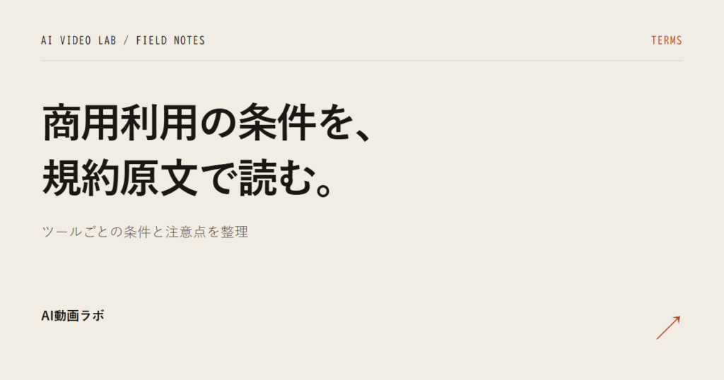 AI動画ツールの利用規約はどう書いてあるのか｜Canva・Runway・NoLang・Geminiの条項を原文で並べた